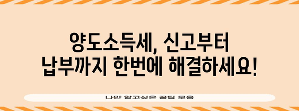 양도소득세 신고 및 납부 가이드 | 정확하고 쉬운 세무 관리