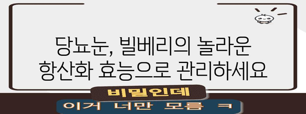 당뇨눈 증상 완화를 위한 천연 치료법 | 빌베리의 놀라운 효능