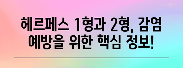 헤르페스 1형과 2형의 차이점 | 효과적인 관리를 위한 필수 정보