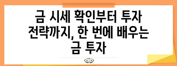 금 투자 입문자 가이드 | 시세 조회, 전략 수립