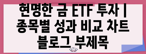현명한 금 ETF 투자 | 종목별 성과 비교 차트
