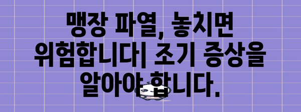 맹장파열 징후 인식하기 | 조기 발견의 중요성