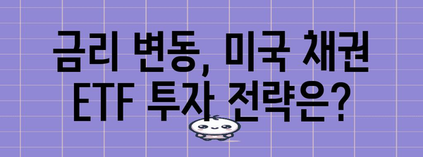 미국 채권 ETF 전략 | 금리 환경에 따른 투자 팁