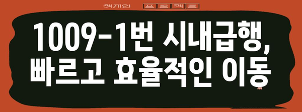 1009-1번 시내급행버스 | 김해공항-강서구청-서면을 연결하는 효율적인 선택