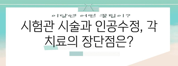 시험관 시술과 인공수정 | 난임 치료 선택의 차이점