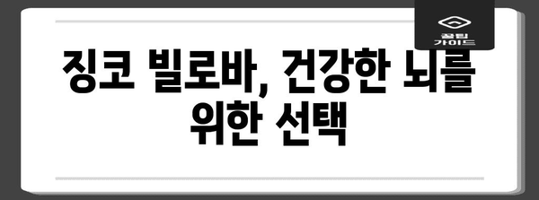 기억력과 혈행 개선을 위한 징코 빌로바 영양제의 힘