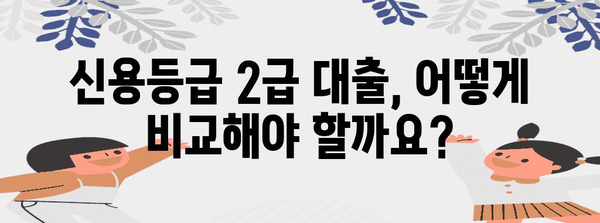 신용등급 2급 딱 맞는 대출 비교 가이드