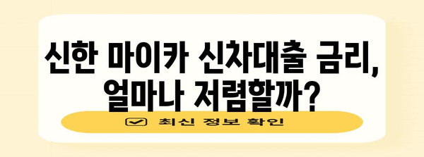 신한 마이카 신차대출 비교 | 금리와 차량 한도 확실히 비교