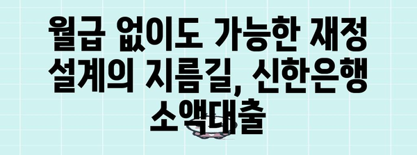 무직자도 가능한 재무적 자립의 비밀 | 신한은행 소액대출