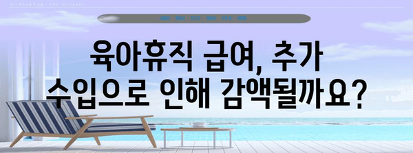 육아휴직 중 추가 수입 발생 시 육아휴직급여 신청 방법