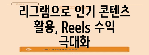 인스타그램 Reels로 수익 창출하기 | 리그램 활용부터 창작자 프로그램까지